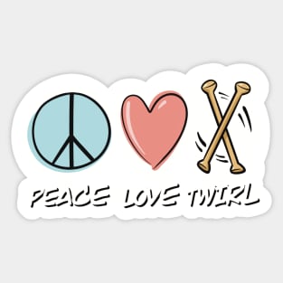 Peace Love Twirl symbol design Sticker